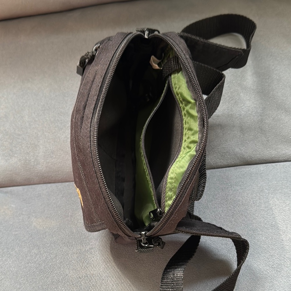 Black Crossbody Bag with Gold Leaf Accent - Picture 3 of 6